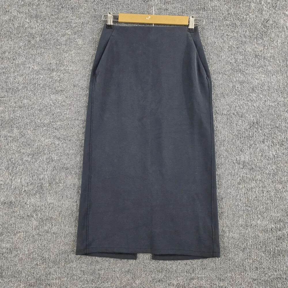 Lululemon Skirt Womens 4 Softstreme High Rise Midi Gray Sporty Chic Minimalist
